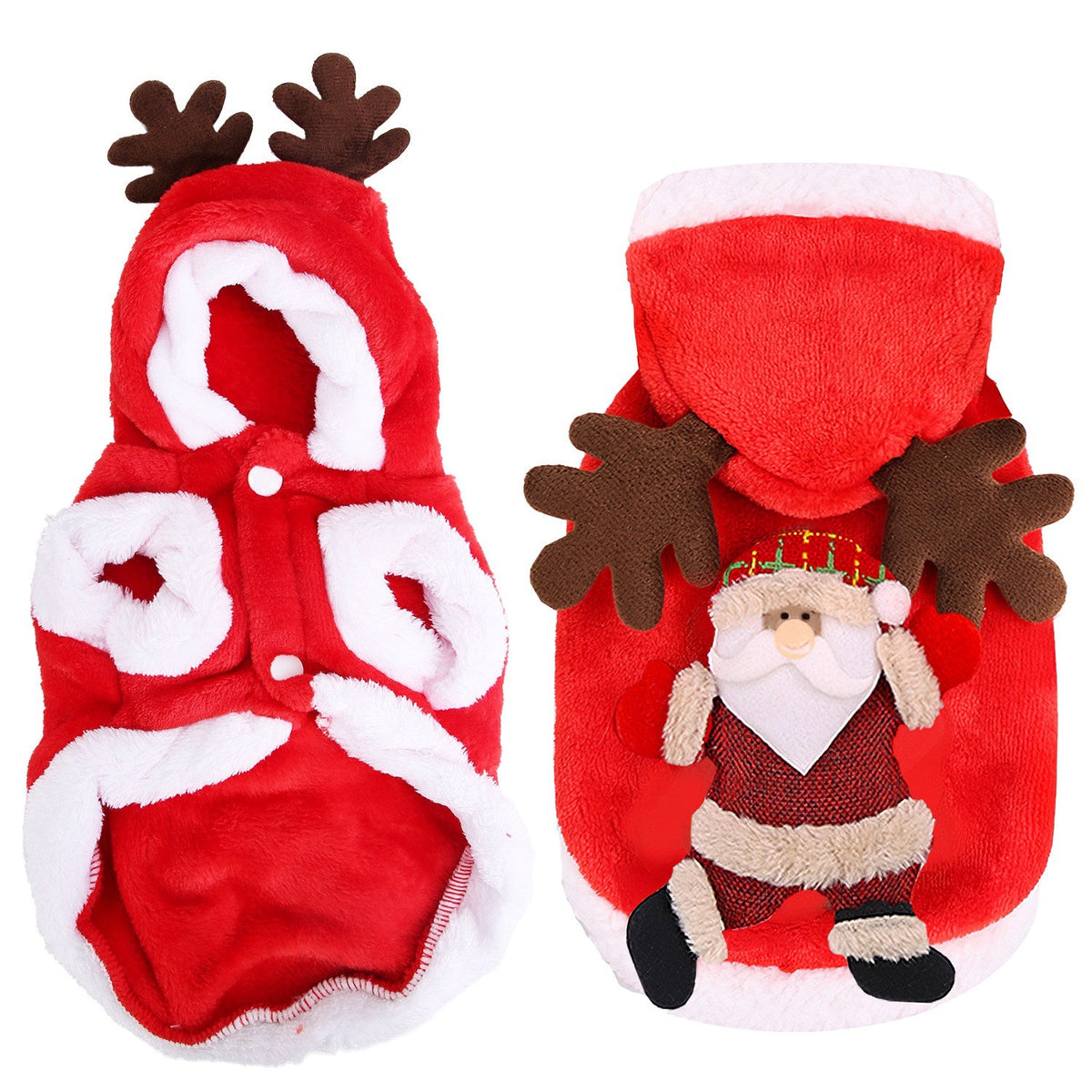 Pet Christmas Clothes Santa Claus Reindeer Antlers  New Year Coat Small Medium Dogs Cats