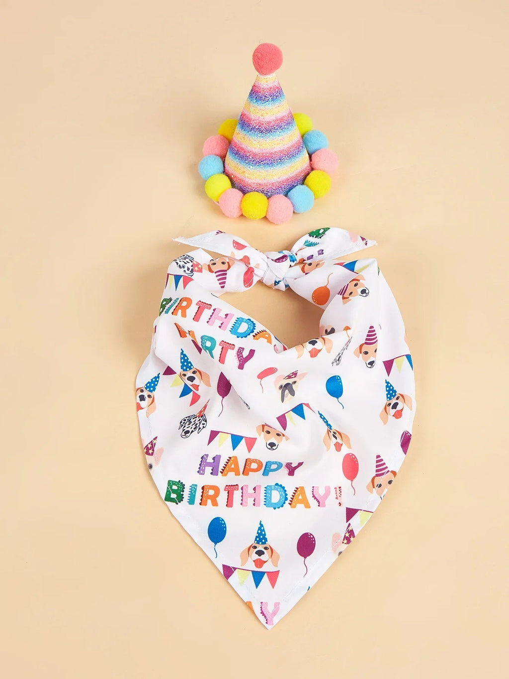 Dog Happy Birthday Costume Hats Bowknot Bandana Neckerchief Bibs Banners Party Cat Dog