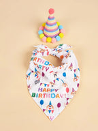 Dog Happy Birthday Costume Hats Bowknot Bandana Neckerchief Bibs Banners Party Cat Dog