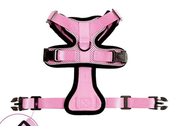 Escape Proof Harness Car Seat Belt Adapter Reflective Soft Mesh Harness For Kitten Puppy