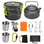 Camping Kit Outdoor Cooking Set Aluminum Equipment Pot Travel Tableware Hiking Picnic