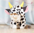 Cat Coat Warm Cow Costume Sweatshirt Hooded Clothing Winter Clothes Cat Jumpsuits Cow