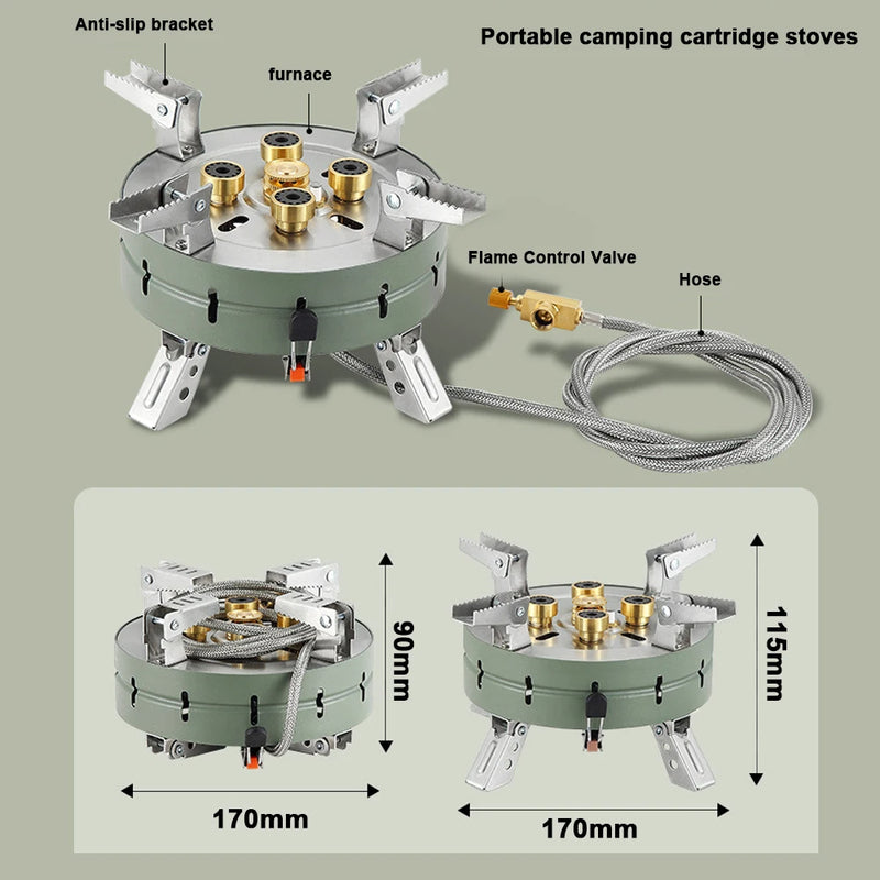 Outdoor Electronic Ignition Stoves High-Power Portable Adjustable Firepower Furnace