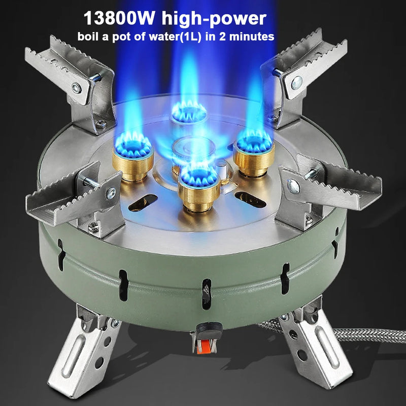 Outdoor Electronic Ignition Stoves High-Power Portable Adjustable Firepower Furnace