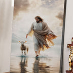 Jesus Protects The Lamb From Wolves Faith Wall Art XIII