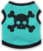 Dog Vest Skull Bones Halloween Cosplay Dog Tank Top Colr Blocking Stretch Cats Costumes