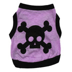 Dog Vest Skull Bones Halloween Cosplay Dog Tank Top Colr Blocking Stretch Cats Costumes