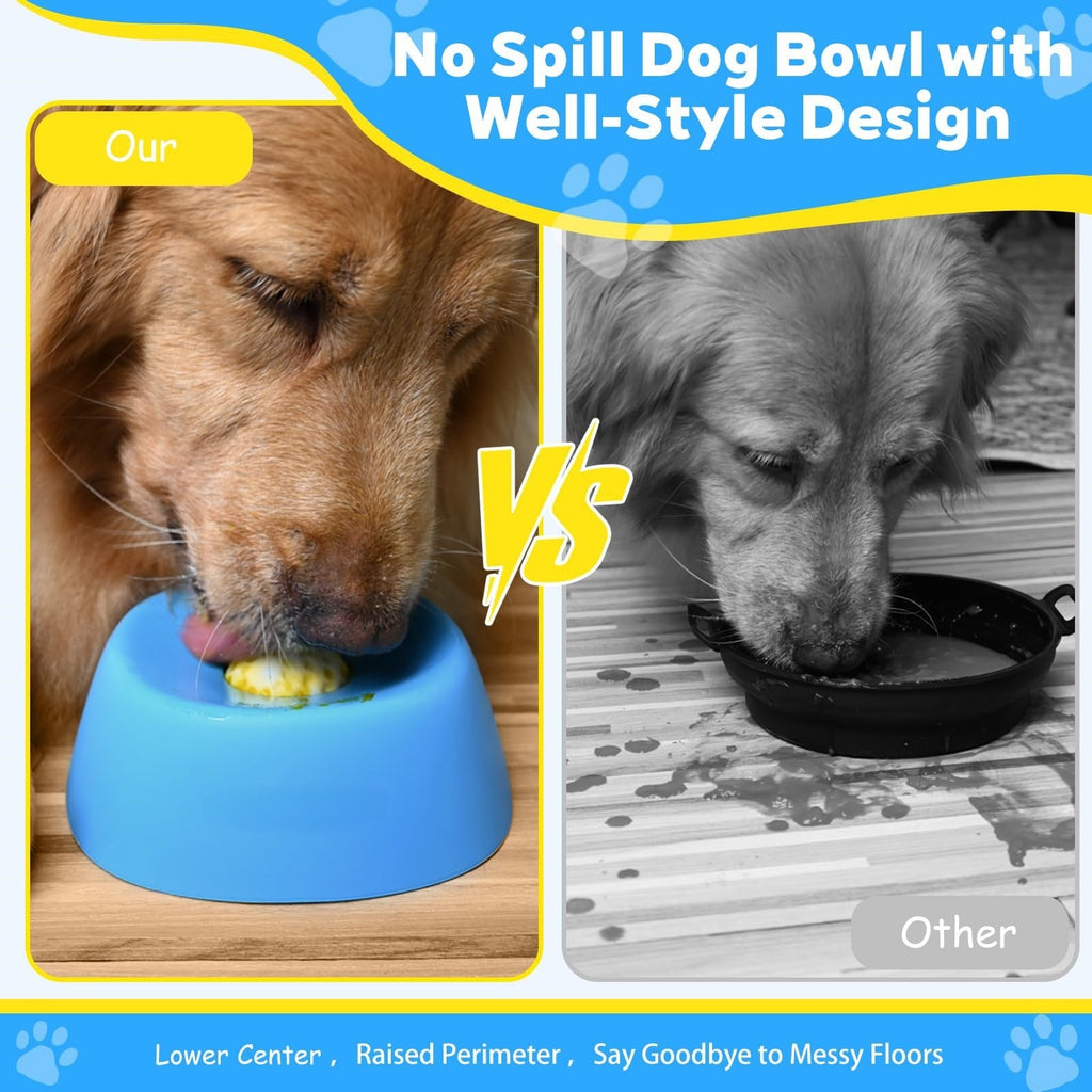 Pet Slow Feeder Non-Slip Spherical Dog Licking Bow For Liquid Treats Bone Broth Yogurt