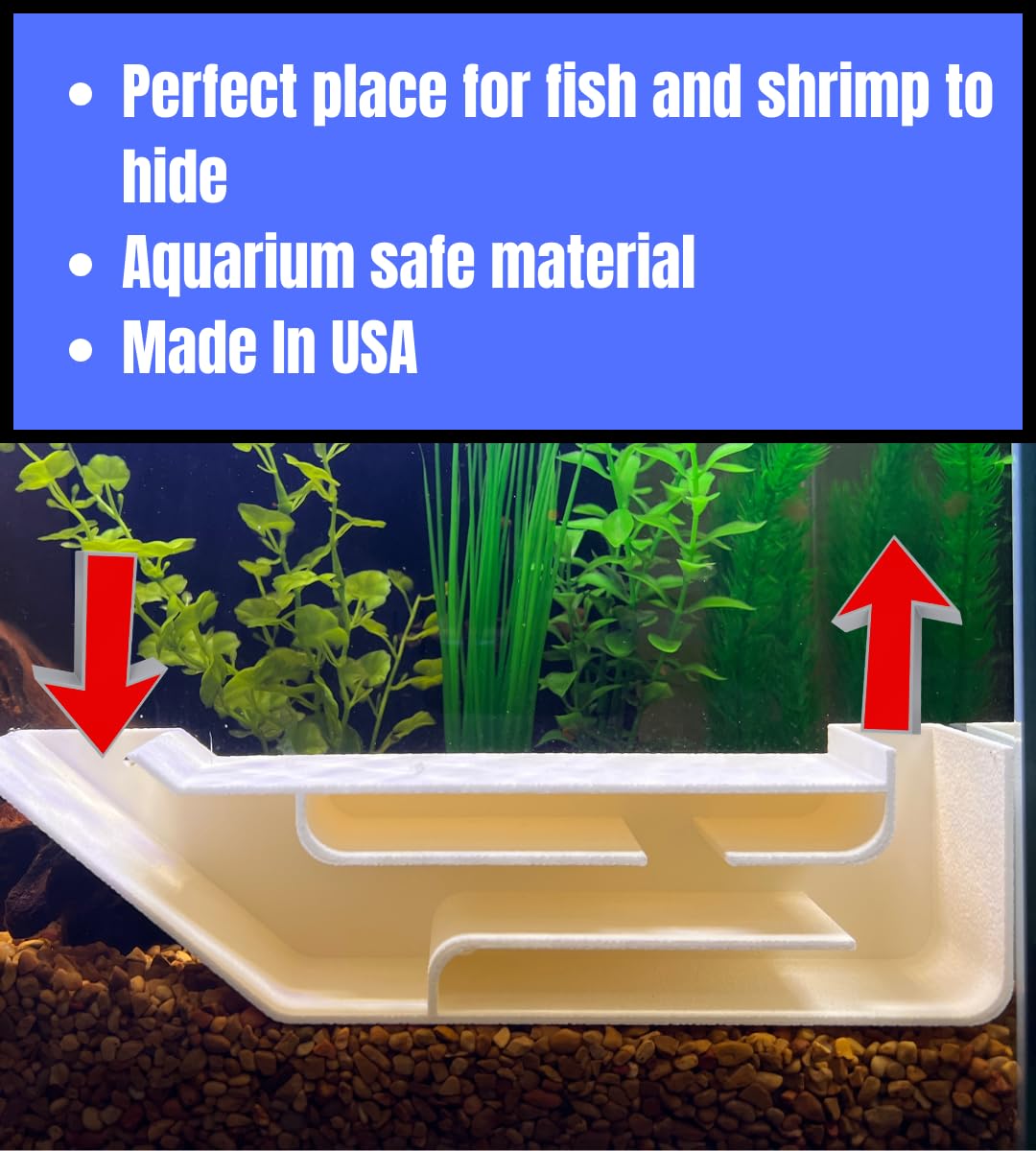 Aquarium X-Large Underground Tunnel Fish & Shrimp Hideout Unique Viewing Tunnel