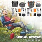 Camping Kit Outdoor Cooking Set Aluminum Equipment Pot Travel Tableware Hiking Picnic