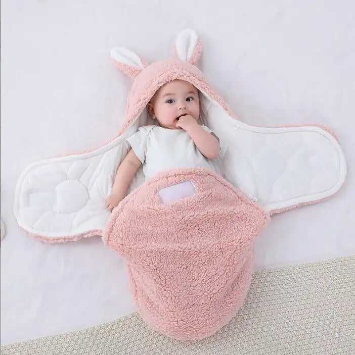 Super Soft Baby Sleeping Bag Fluffy Fleece Newborn, Unisex Baby Wrap For Newborns