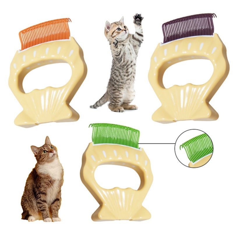 Pet Dog Cat Combs Shell Shaped Hair Remover Brush Grooming Tools Dog Massage Comb