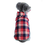 Winter Pet Dog Clothes Heavy Cotton Jacket Plaid Zipper Down Jacket Pets Supplies