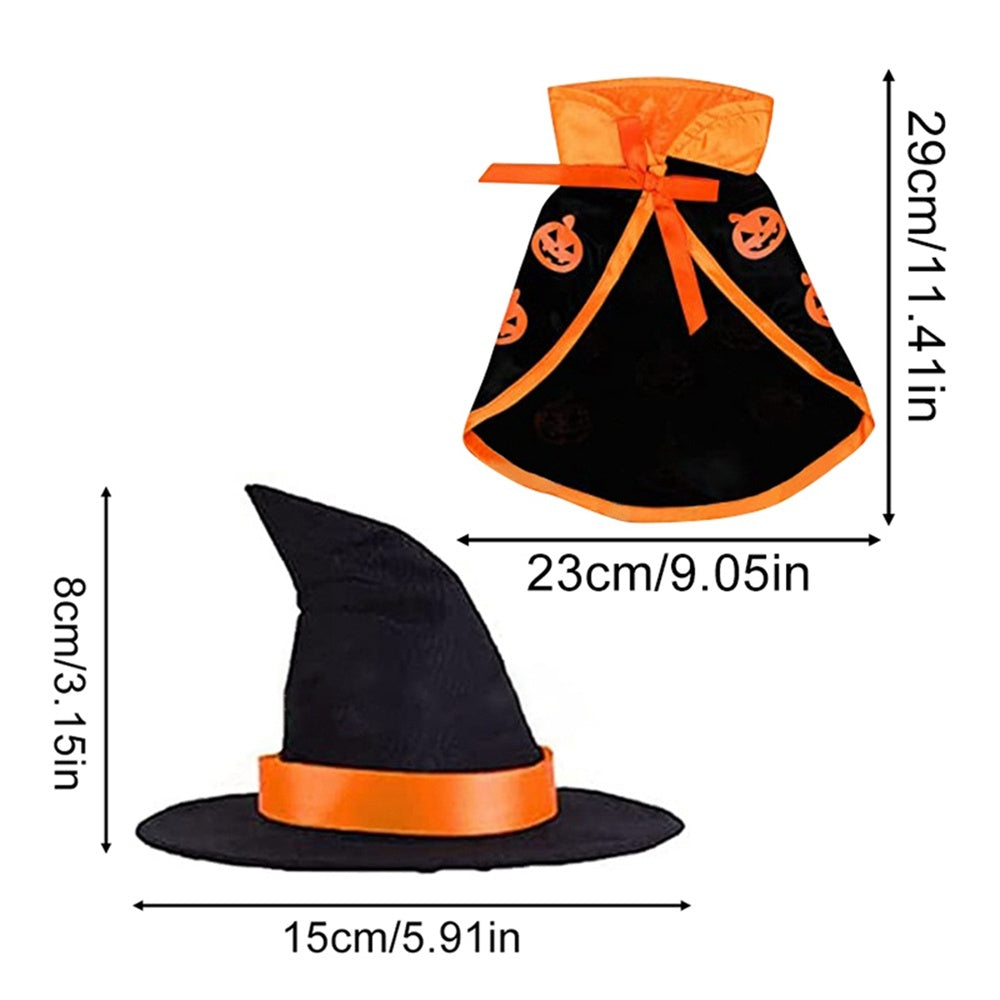 Pet Halloween Cape Hat Set Dogs Cute Costume Pet Halloween Party Cosplay Clothing Cats