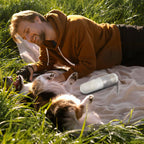 Portable Dog Water Bottle Dispenser 12 oz Silicone Strap & Filter