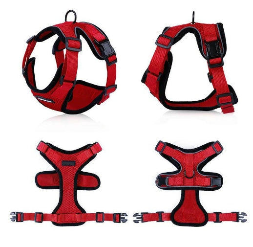 Escape Proof Harness Car Seat Belt Adapter Reflective Soft Mesh Harness For Kitten Puppy