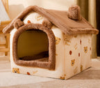 Foldable Dog House Cat Bed Winter Kennel Removable Nest Enclosed Cave