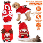 Pet Christmas Clothes Santa Claus Reindeer Antlers  New Year Coat Small Medium Dogs Cats