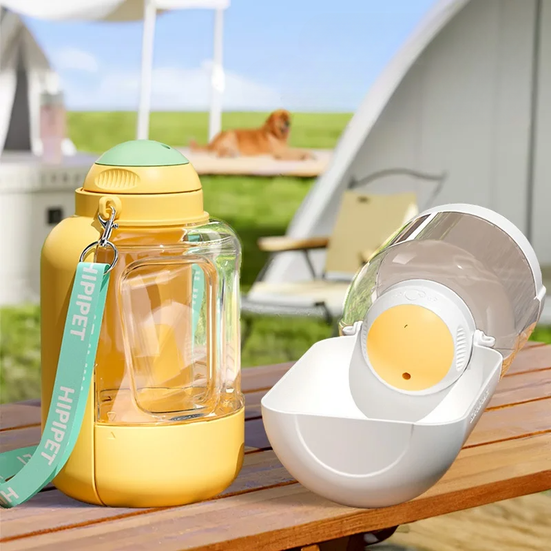 2 In 1 Dog Large Capacity Pets Out Drinking Pot Cat Water Dispenser Portable Water And Food Integrated Bowl