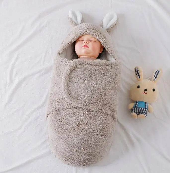 Super Soft Baby Sleeping Bag Fluffy Fleece Newborn, Unisex Baby Wrap For Newborns