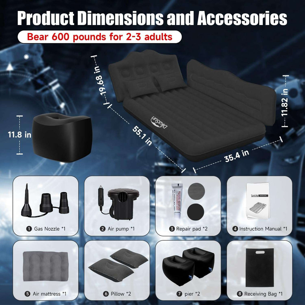 Thicken Backseat SUV/Car/Truck Air Mattress Air Bed Inflatable Truck Mattress -35.4'' Width