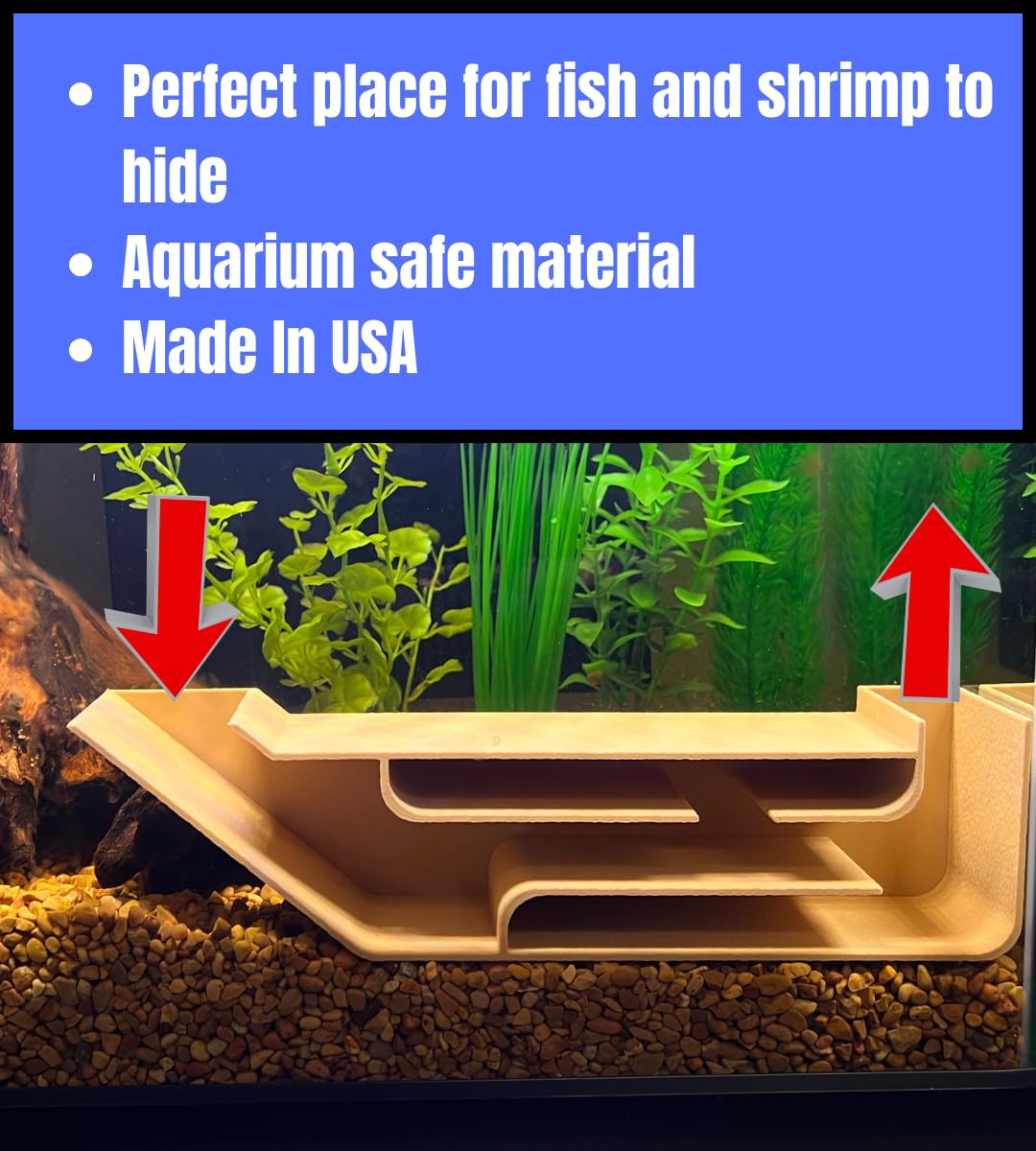 Aquarium X-Large Underground Tunnel Fish & Shrimp Hideout Unique Viewing Tunnel