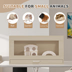 Squirrel Cage, Wood w/ Independent Storage Cabinet Easy View Acrylic Panels