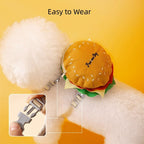 Cartoon Hamburger Chips Design Vest Leash For Cats And Dogs W/ Backpack Escape Proof
