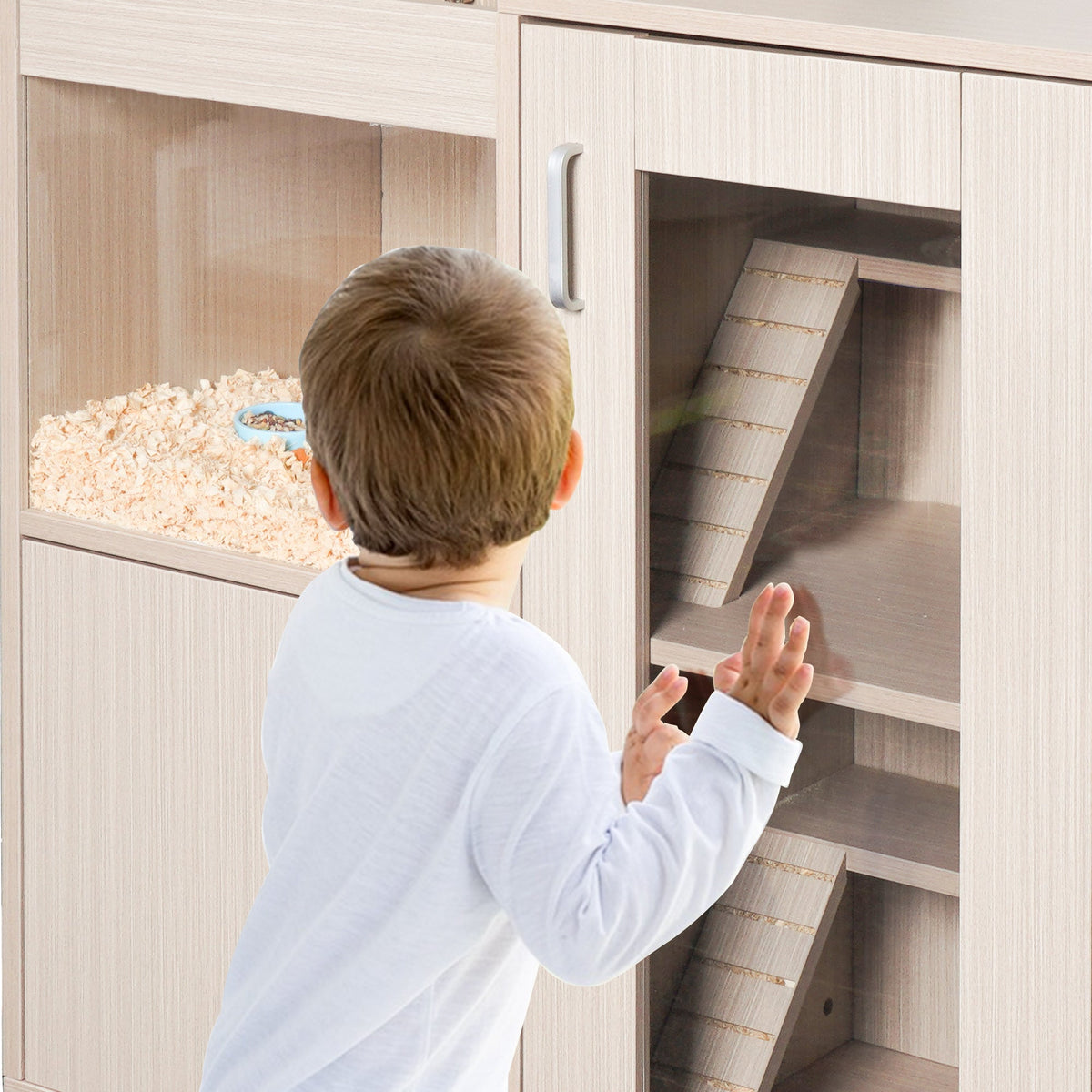 Guinea pig cage, 4 layers of hamster cage wood, with storage cabinet