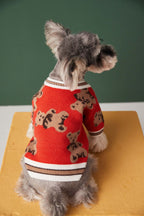 Dog Cat Sweater Preppy Style V-neck Striped Vest  Winter Warm Clothes Apparel Dogs Cats