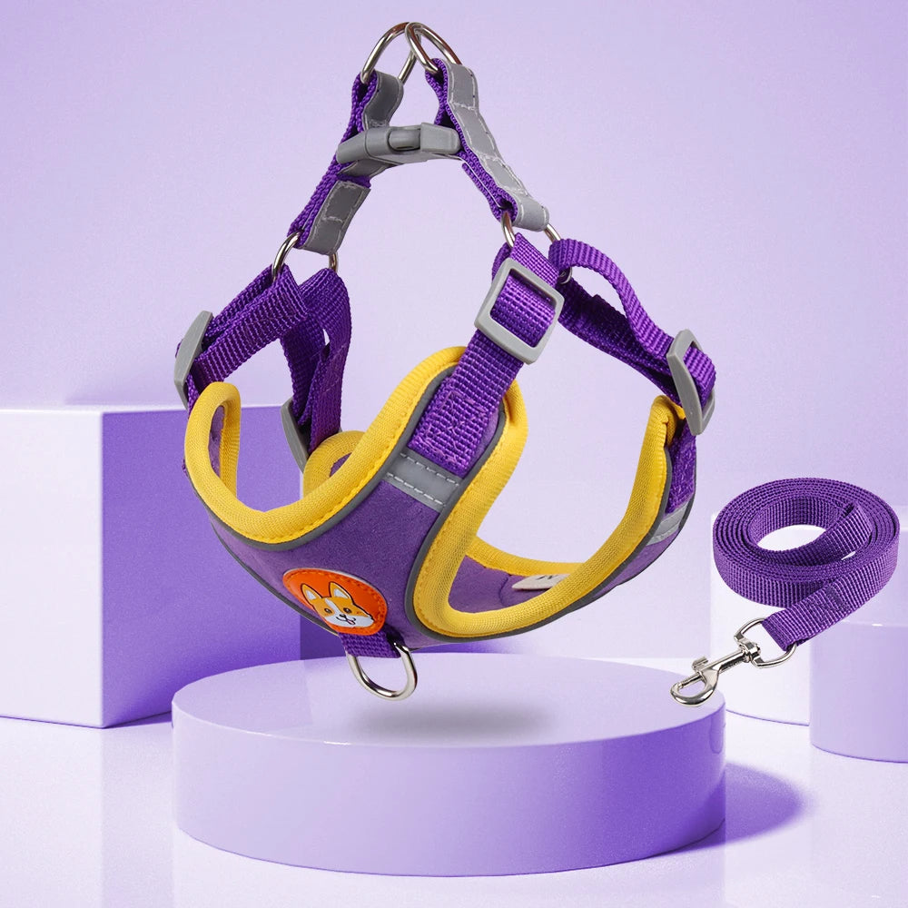 Dog Leash And Harness Set Pet Dog Harness And Leash Set Adjustable Puppy Cat Harness