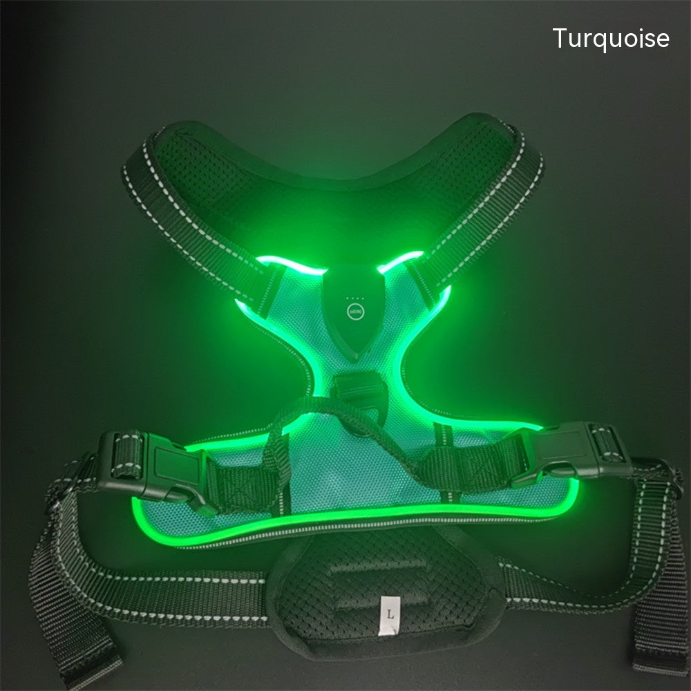 LED Luminous Night Walking Dog Car Accident Prevention Adjustable Flash Dogs Cats Vest