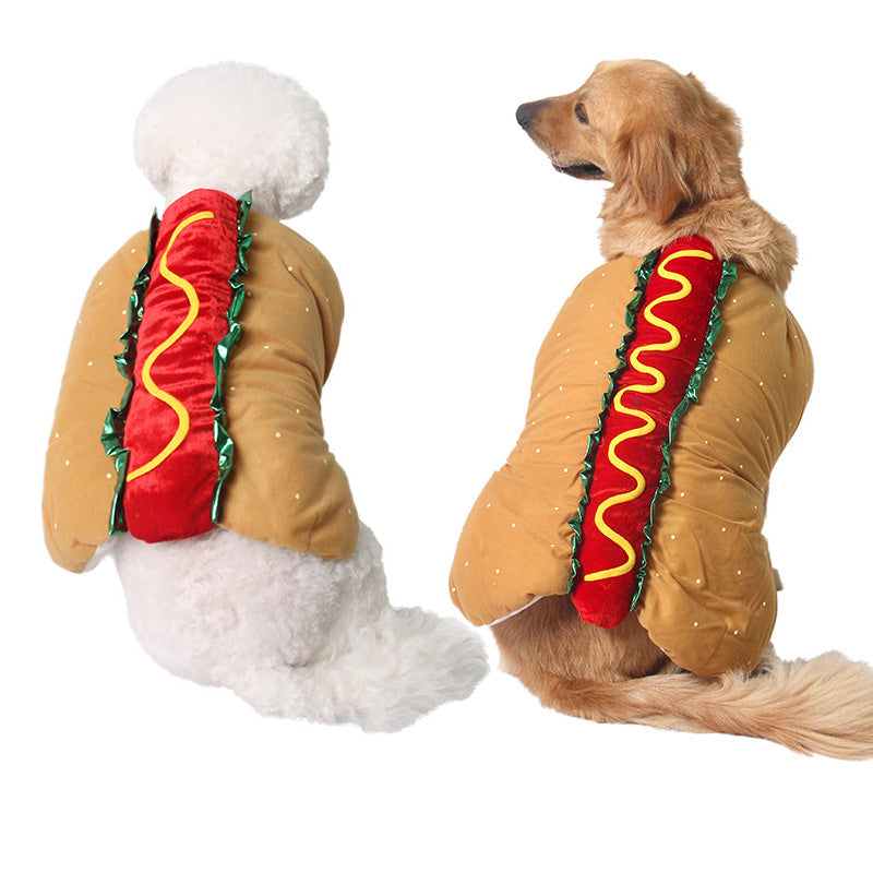 Pet Dog and Cat Costume, Cute Hot Dog Sandwich, Funny Hot Dog Clothes, Cat Costume
