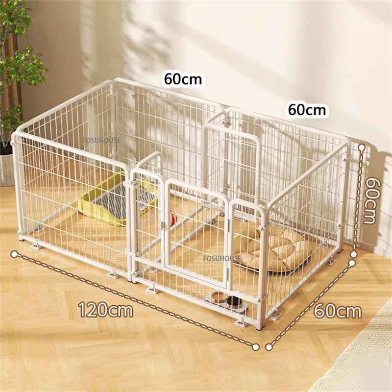 Modern Wrought Iron Fence Small Medium Size Dog Teddy Corgi Isolation Door Indoor Kennel