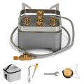 12000W Portable Camping Stove Windproof Backpacking Burner with Carrying Case Igniter.