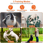 3280 FT Dog Training Collar IP67 Waterproof Pet Beep Vibration Electric rechargeable 3 modes