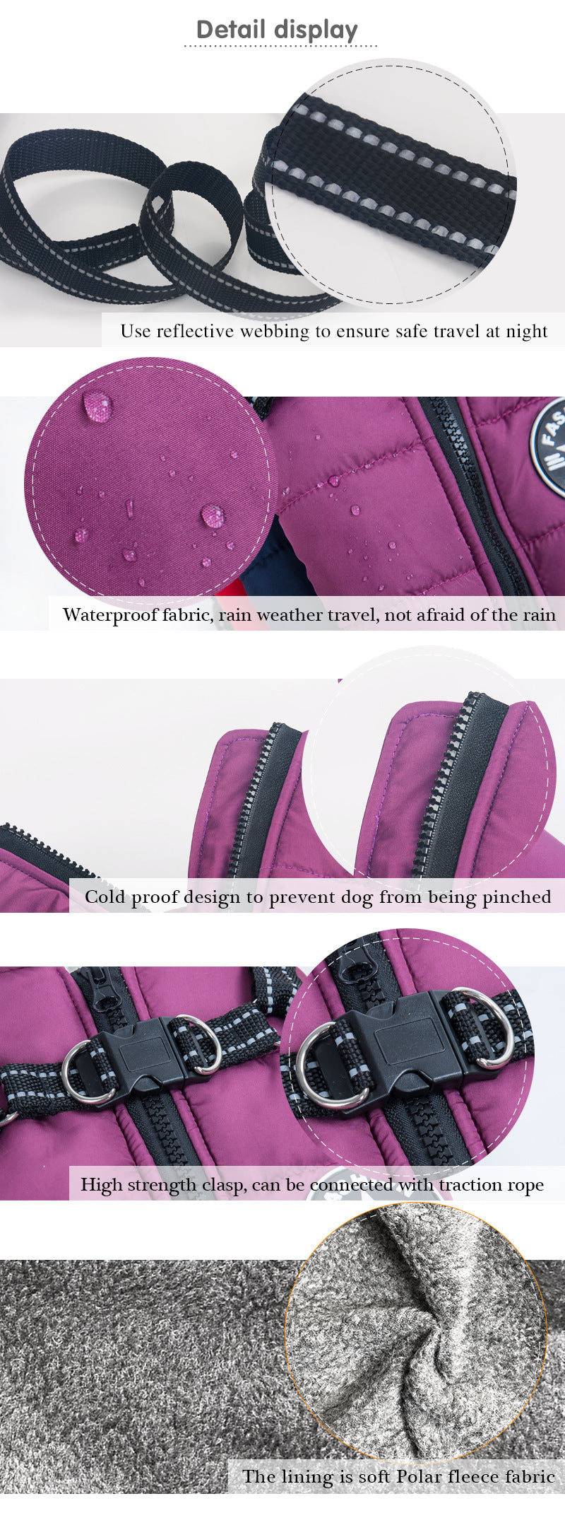 Reflective Large Dog Clothes Cold-proof Warm Pet Coat Waterproof Autumn And Winter Coat