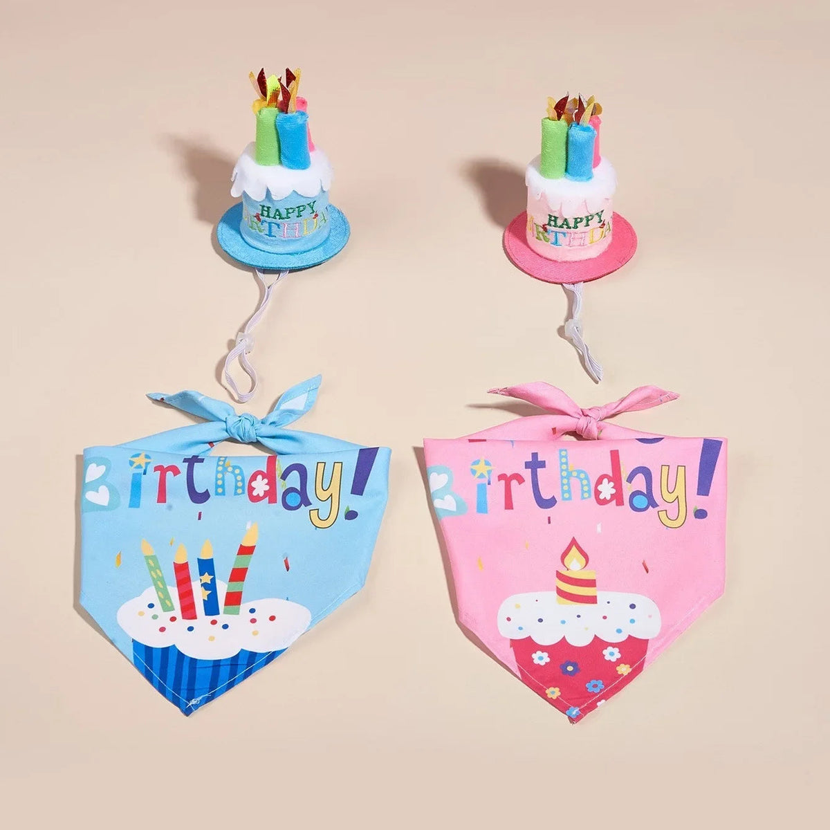 Dog Happy Birthday Costume Hats Bowknot Bandana Neckerchief Bibs Banners Party Cat Dog