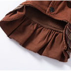 Cozy Pet Sweater Dress - Fleece-Lined Dog Skirt And Cat Winter Clothes With Ruffle Trim