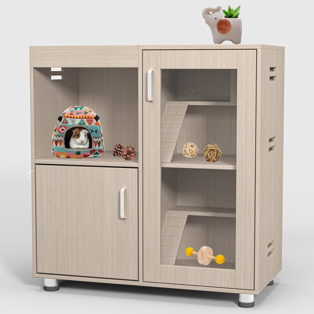 Guinea pig cage, 4 layers of hamster cage wood, with storage cabinet