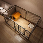 Modern Wrought Iron Fence Small Medium Size Dog Teddy Corgi Isolation Door Indoor Kennel