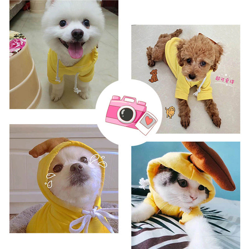 Cute Fruit Clothes For Small Dogs Hoodies Warm Fleece Cat Costume French Chihuahua Outfit