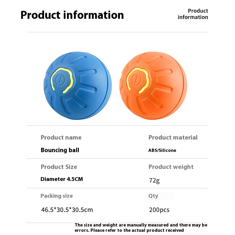 Smart Dog Toy Electronic Interactive Moving Ball USB Automatic Bouncing For Puppy's & Cats
