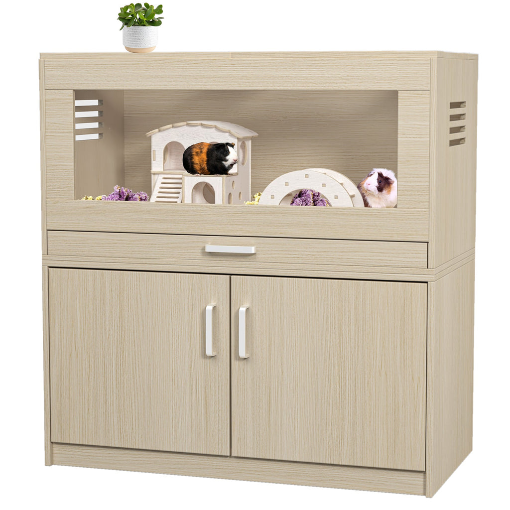 Squirrel Cage, Wood w/ Independent Storage Cabinet Easy View Acrylic Panels