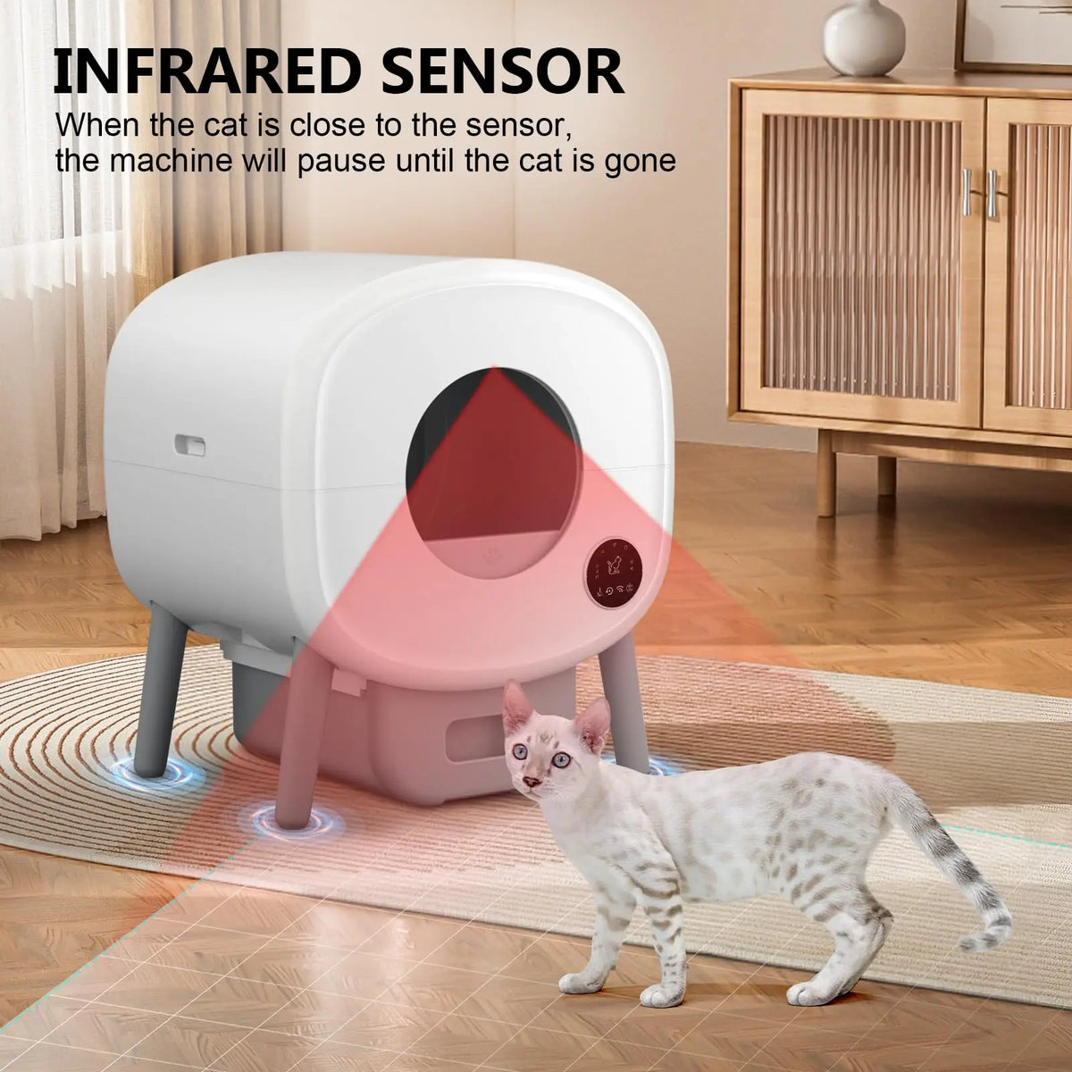 Smart Self Cleaning Cat Litter Box, Large Capacity Automatic
