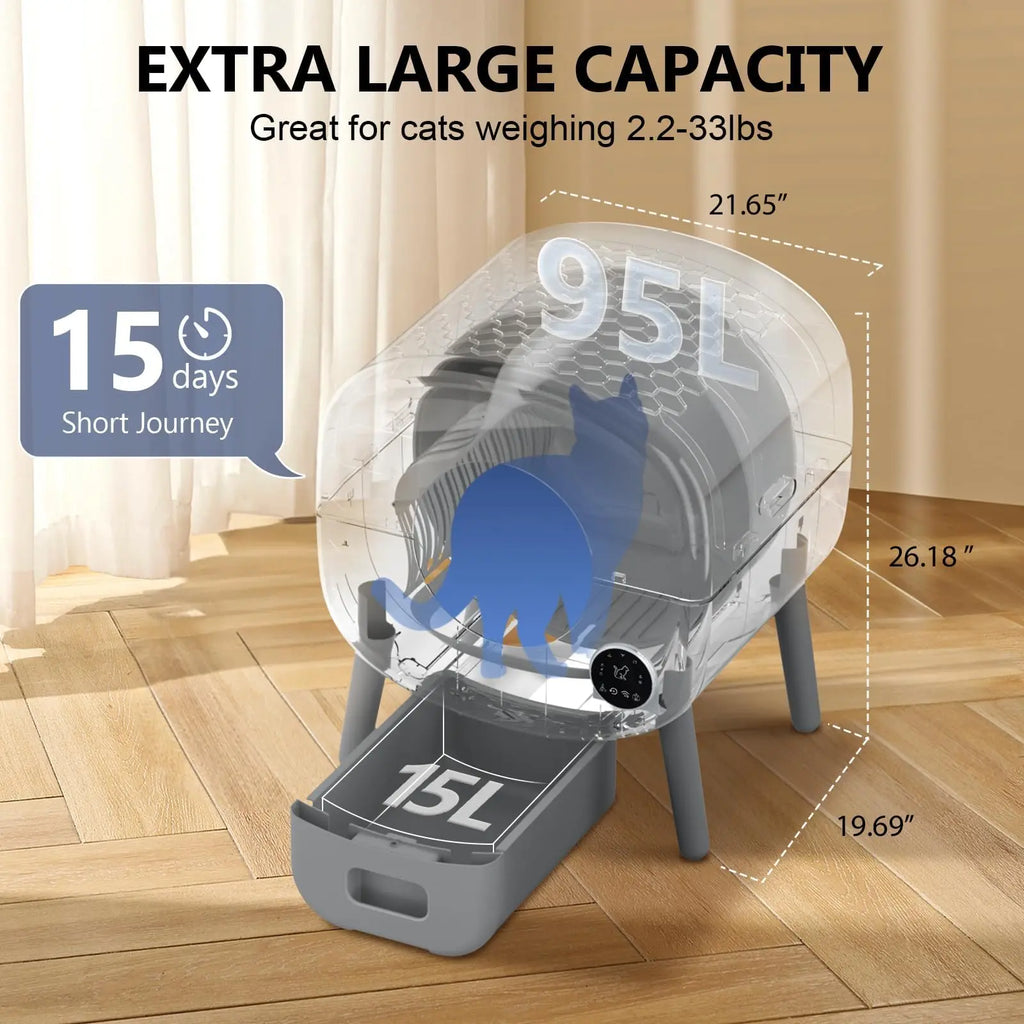 Smart Self Cleaning Cat Litter Box, Large Capacity Automatic