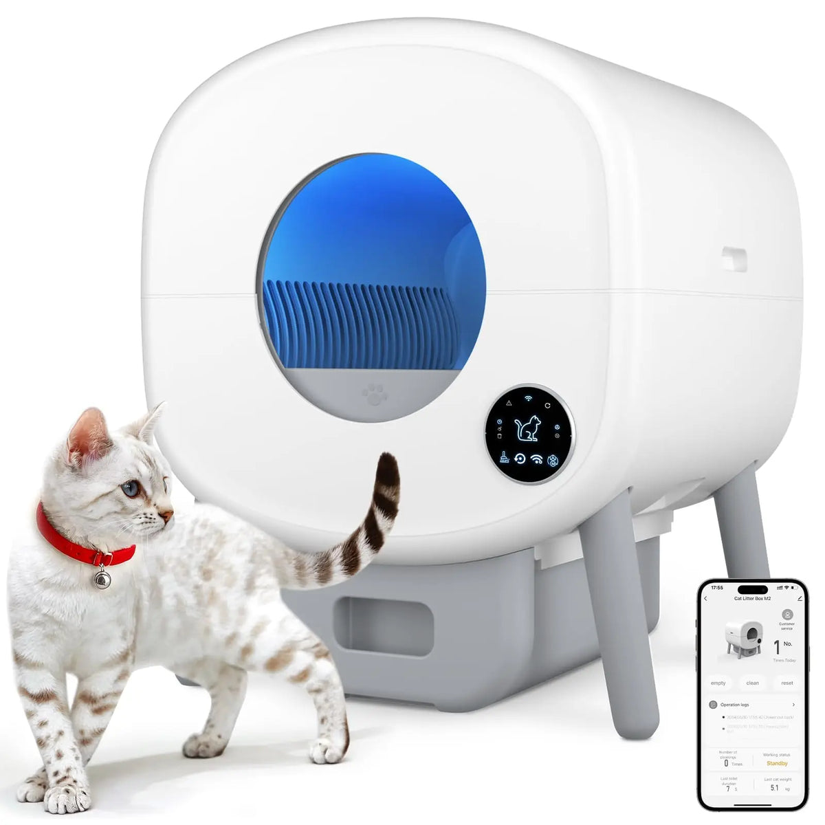 Smart Self Cleaning Cat Litter Box, Large Capacity Automatic