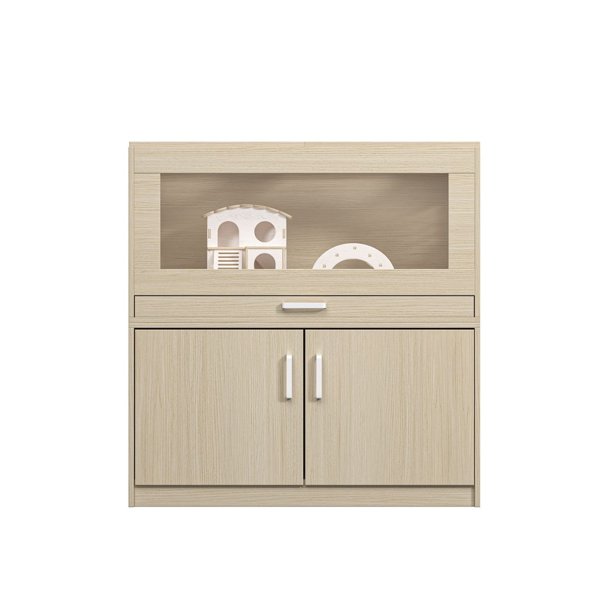 Squirrel Cage, Wood w/ Independent Storage Cabinet Easy View Acrylic Panels