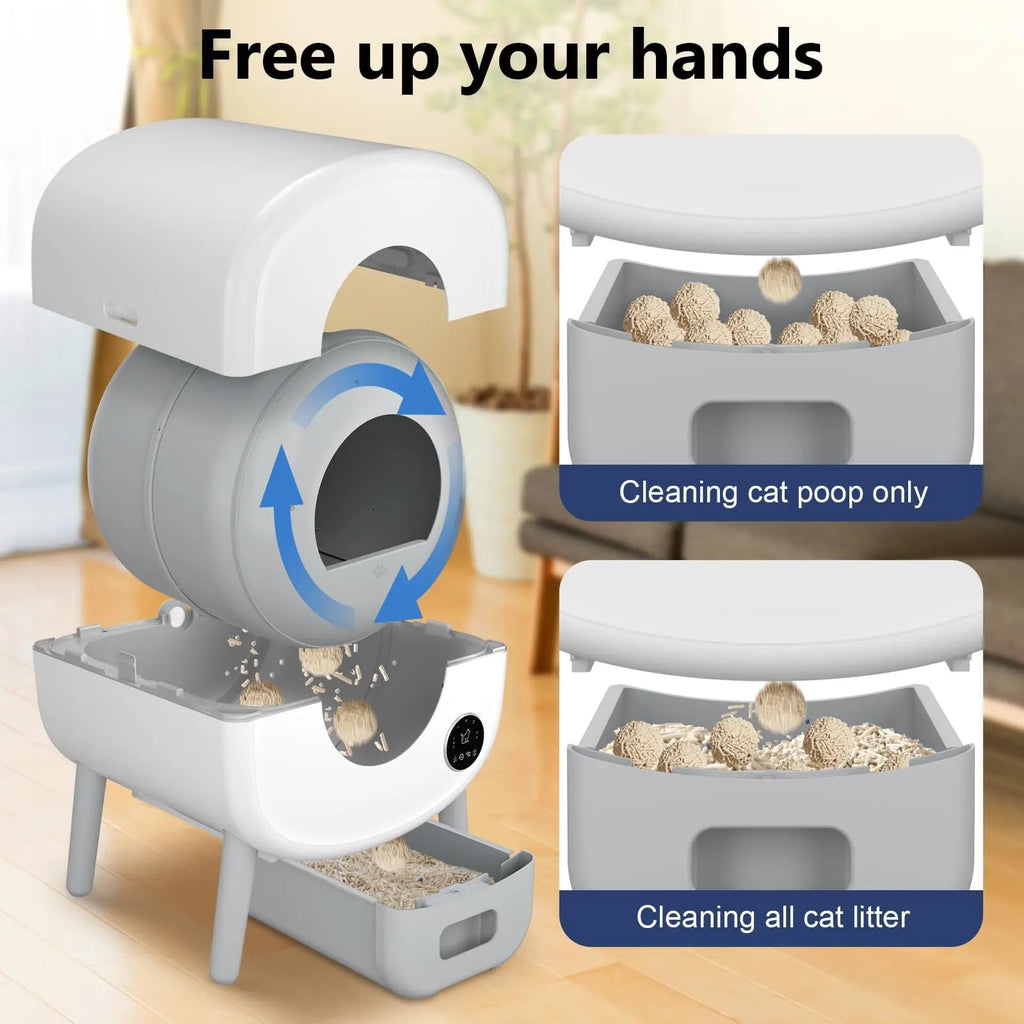 Smart Self Cleaning Cat Litter Box, Large Capacity Automatic