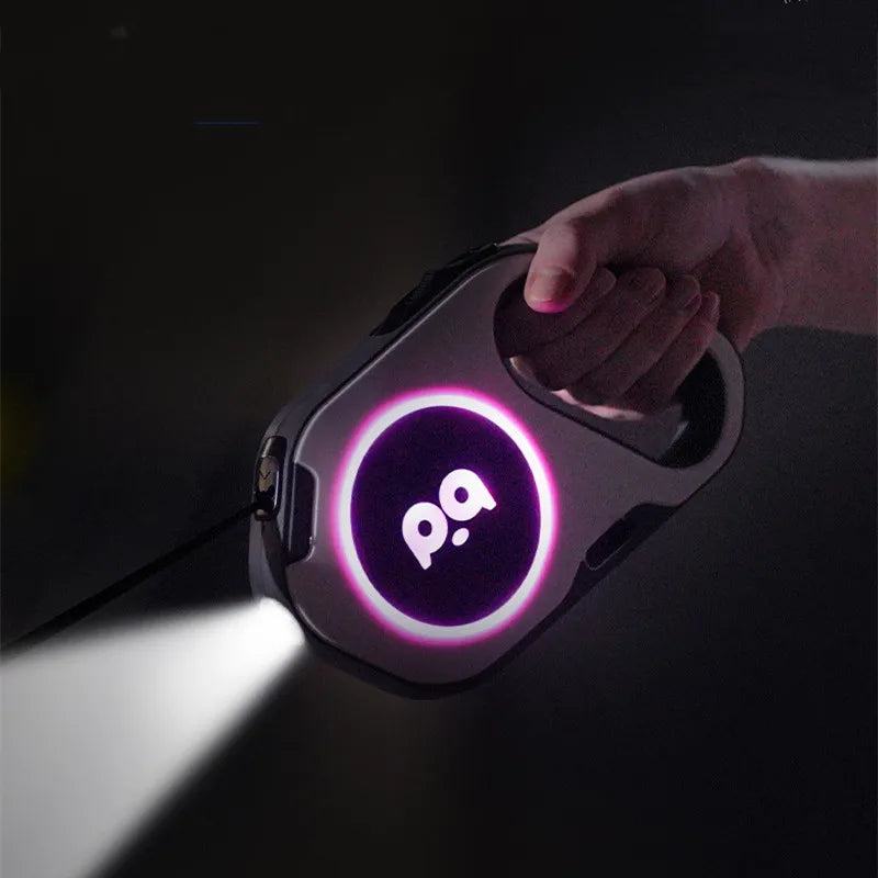 Automatic Retractable Leash LED Luminous Light Straps Small Medium Dog Walking Running